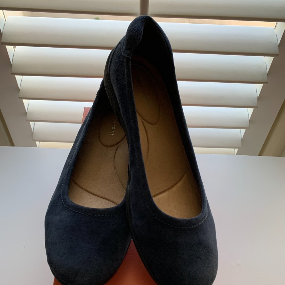 Easy Sprit Blue Suede Loafers